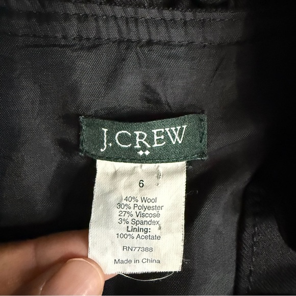 J. Crew Black Ruffled Dress Wool blend size 6 - Picture 10 of 11
